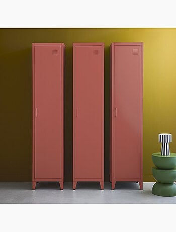 Armoire casier industriel métal 4 espaces de rangement (lot de 3) soho