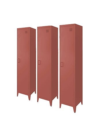 Armoire casier industriel métal 4 espaces de rangement (lot de 3) soho