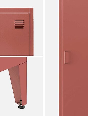 Armoire casier industriel métal 4 espaces de rangement (lot de 3) soho