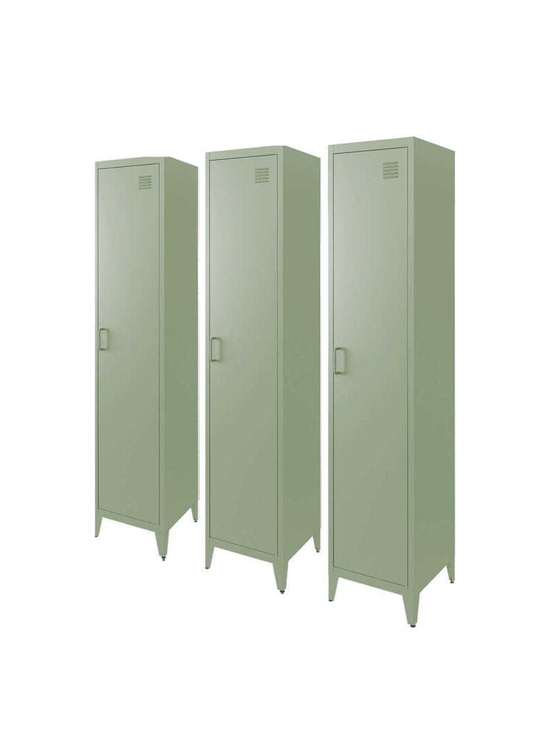 Armoire casier industriel métal 4 espaces de rangement (lot de 3) Soho Vert clair - Kiabi