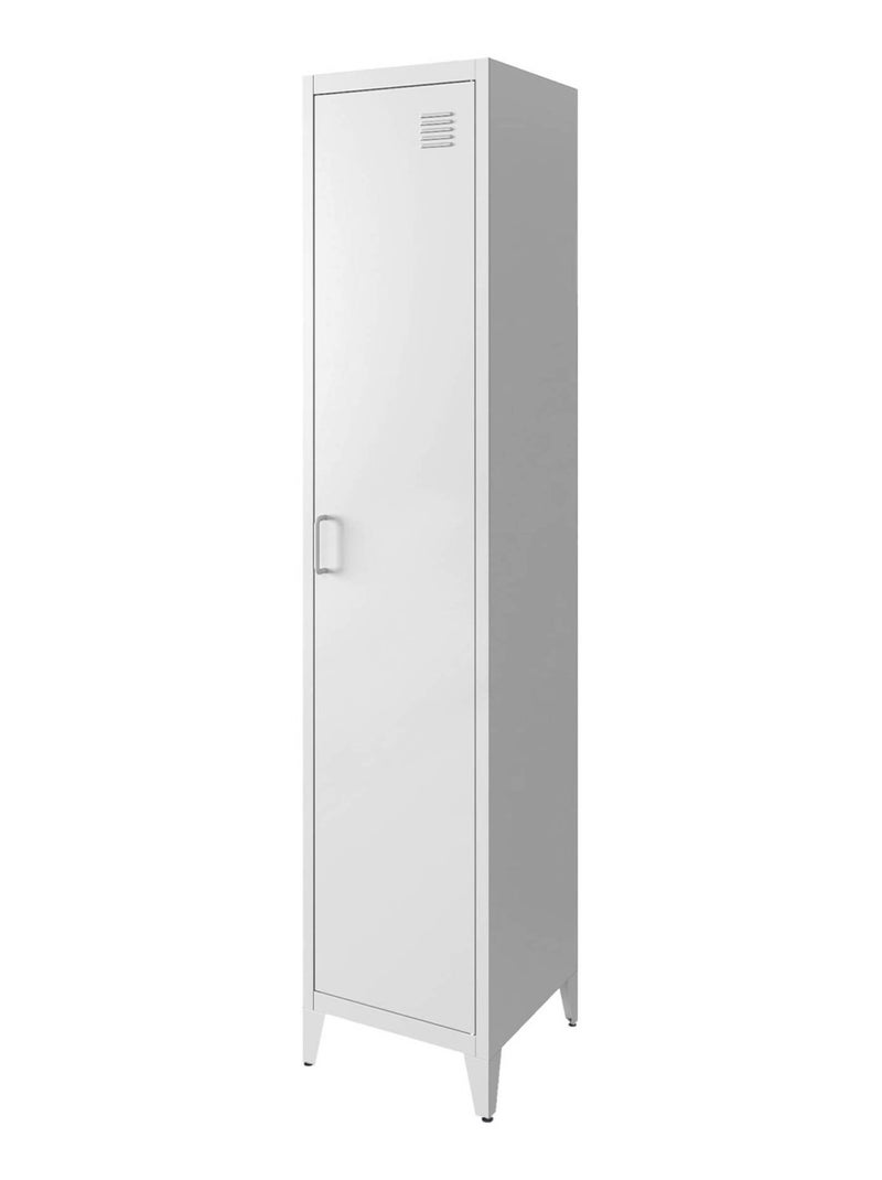 Armoire chambre industrielle 4 espaces de rangement Soho Blanc - Kiabi