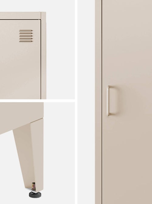 Armoire chambre industrielle métal 4 espaces de rangement Soho - Kiabi