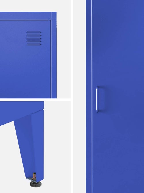 Armoire chambre industrielle métal 4 espaces de rangement Soho - Kiabi