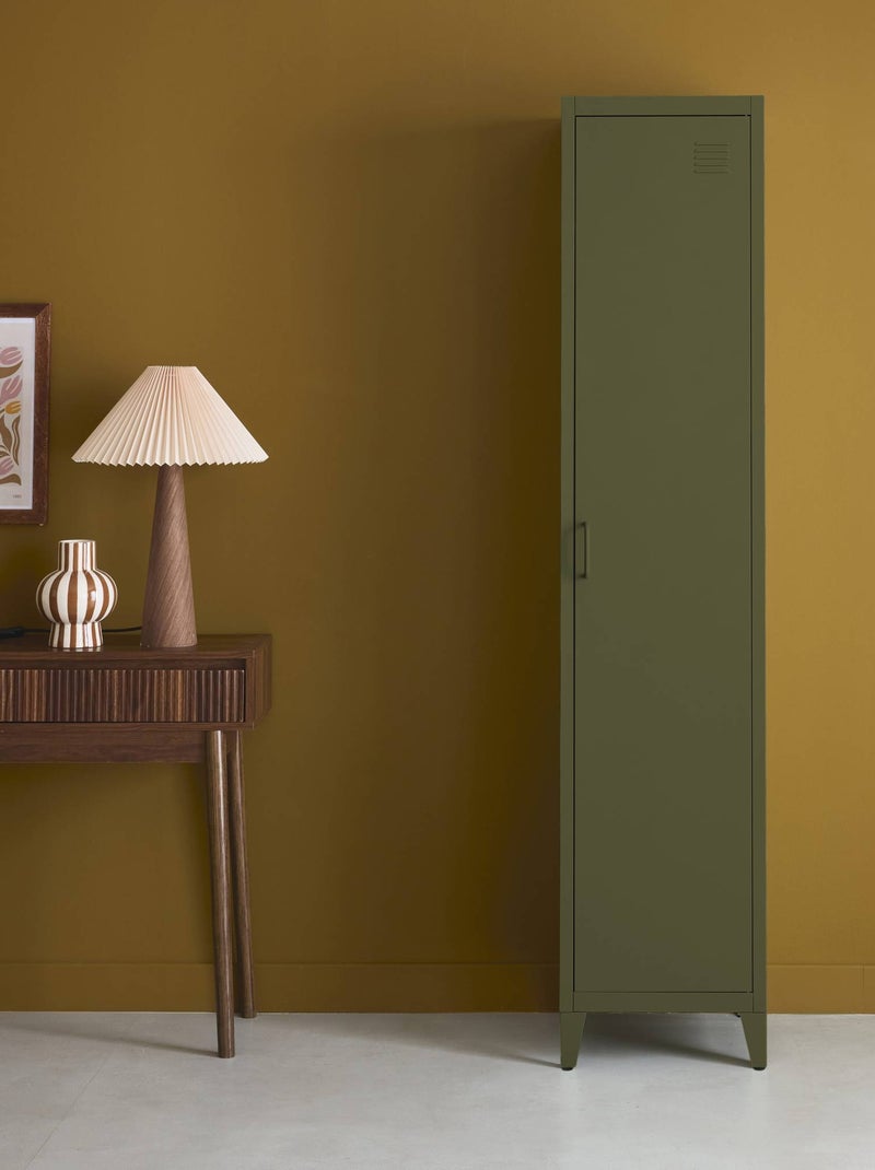 Armoire chambre industrielle métal 4 espaces de rangement Soho Kaki - Kiabi