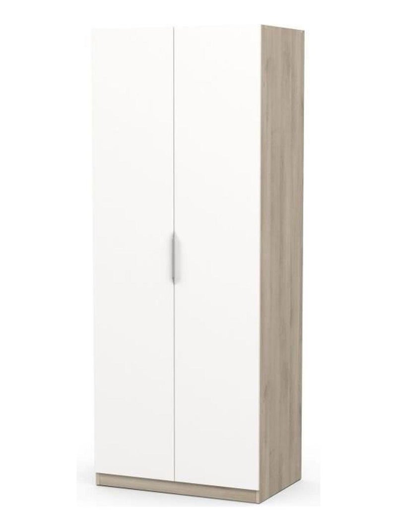 Armoire chêne kronberg et blanc mat - 2 Portes - - Demeyere Blanc - Kiabi