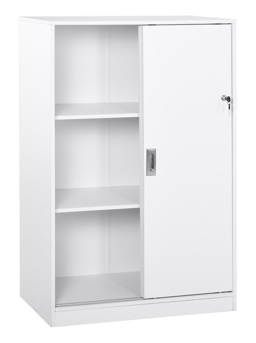 Armoire de bureau 2 portes coulissantes verrouillables 2 étagères - Kiabi