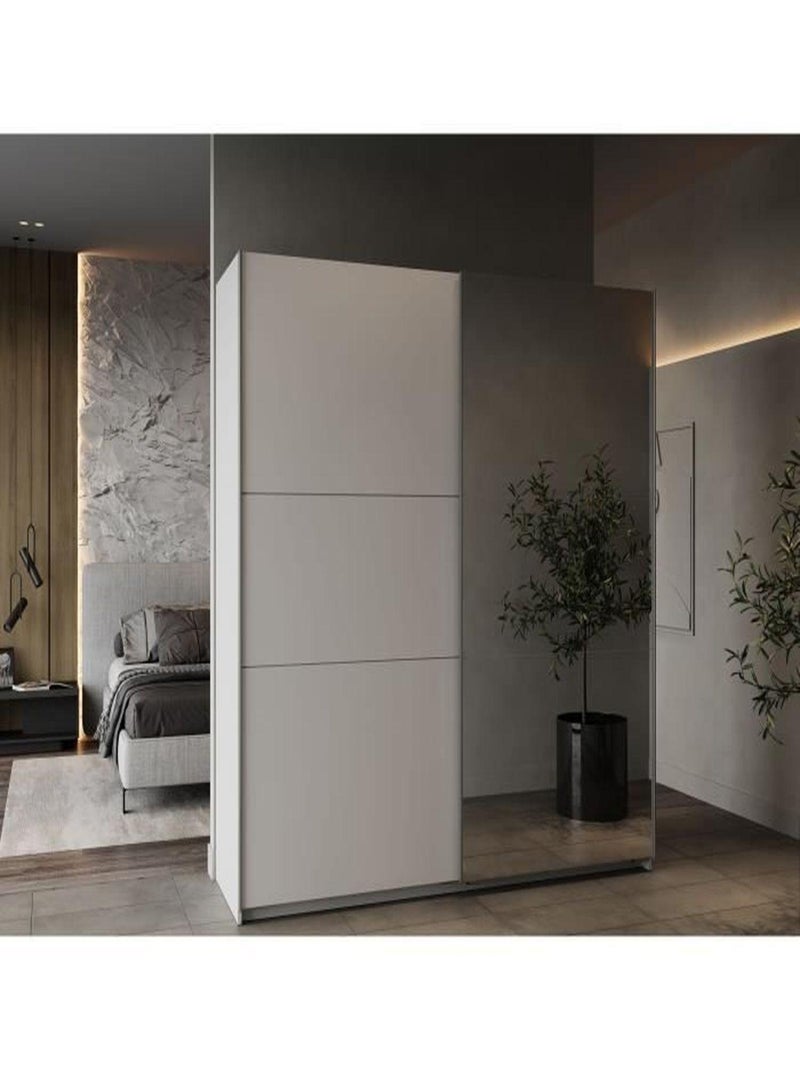 Armoire de chambre - 2 portes coulissantes - Blanc - Demeyere Blanc - Kiabi