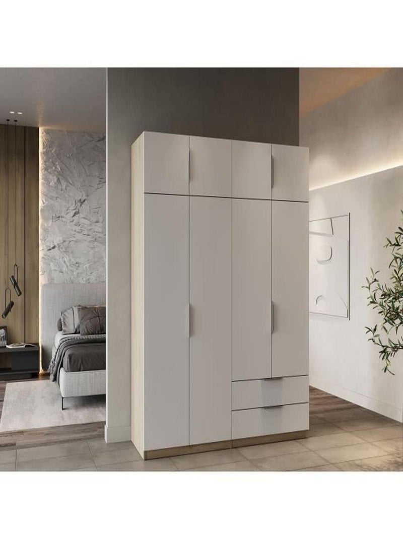 Armoire de chambre - 8 portes - 2 tiroirs - Blanc - Demeyere Blanc - Kiabi