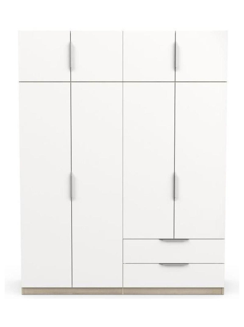 Armoire de chambre - 8 portes - 2 tiroirs - Blanc - Demeyere Blanc - Kiabi