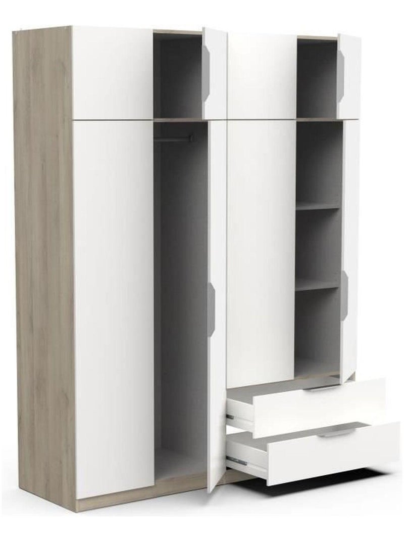 Armoire de chambre - 8 portes - 2 tiroirs - Blanc - Demeyere Blanc - Kiabi