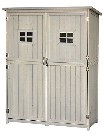 Armoire de jardin 2 portes fenêtres étagères - GARDENSHAPE