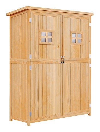 Armoire de jardin 2 portes fenêtres étagères - GARDENSHAPE