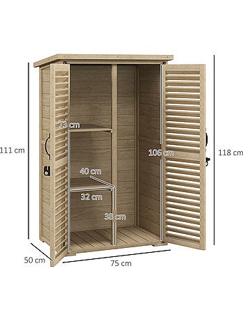 Armoire de jardin 2 portes persiennes