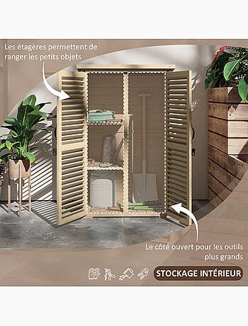 Armoire de jardin 2 portes persiennes