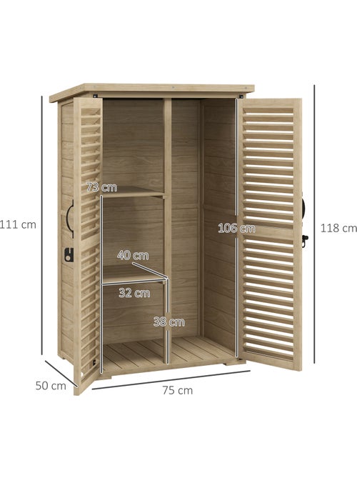 Armoire de jardin 2 portes persiennes - Kiabi