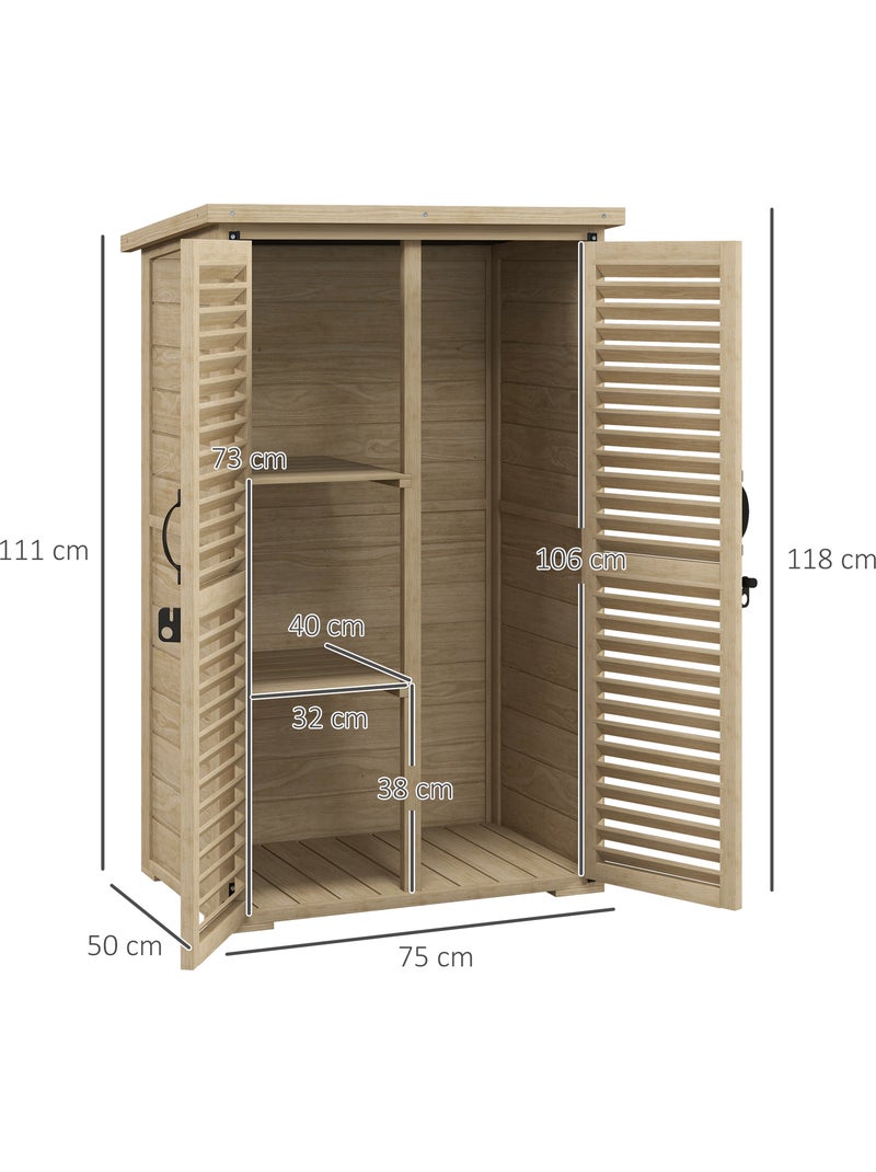 Armoire de jardin 2 portes persiennes Beige - Kiabi