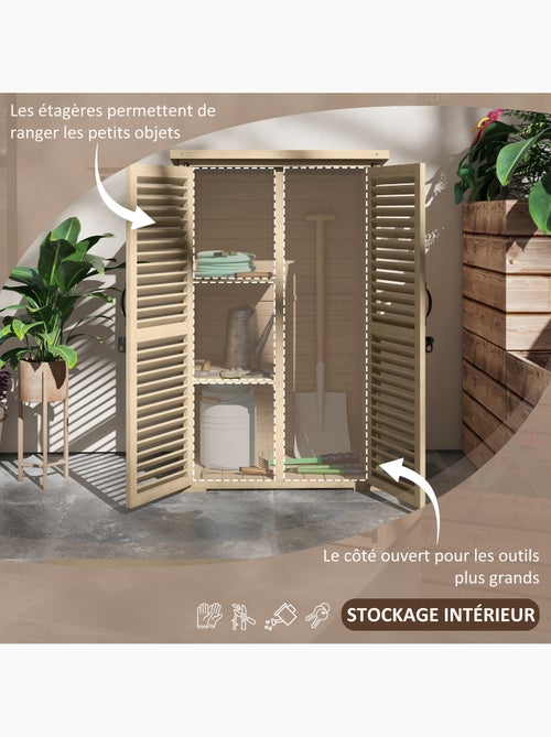 Armoire de jardin 2 portes persiennes - Kiabi