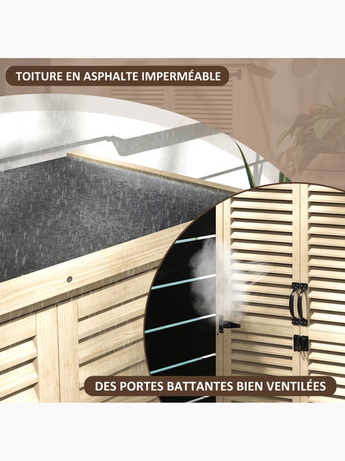 Armoire de jardin 2 portes persiennes - Kiabi