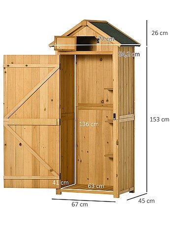 Armoire de jardin 3 étagères 2 portes