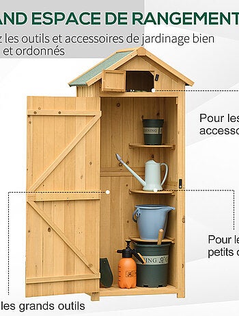 Armoire de jardin 3 étagères 2 portes