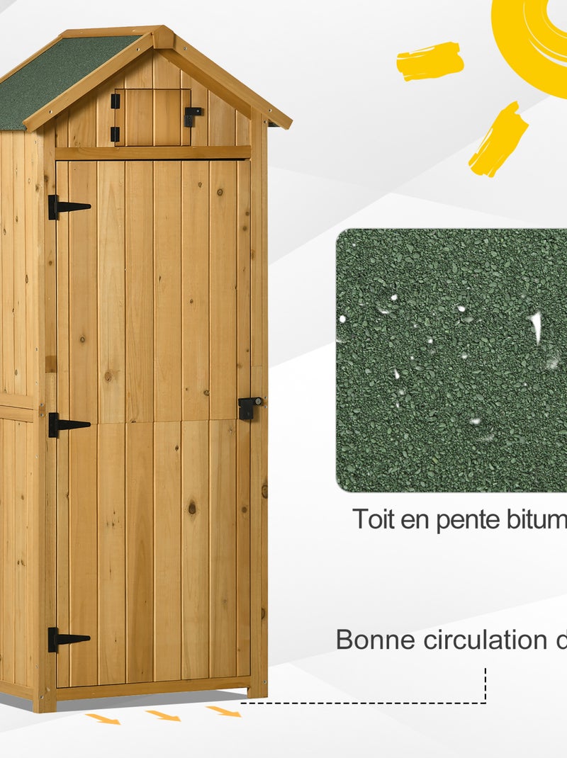 Armoire de jardin 3 étagères 2 portes Beige - Kiabi