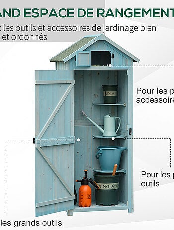 Armoire de jardin 3 étagères 2 portes
