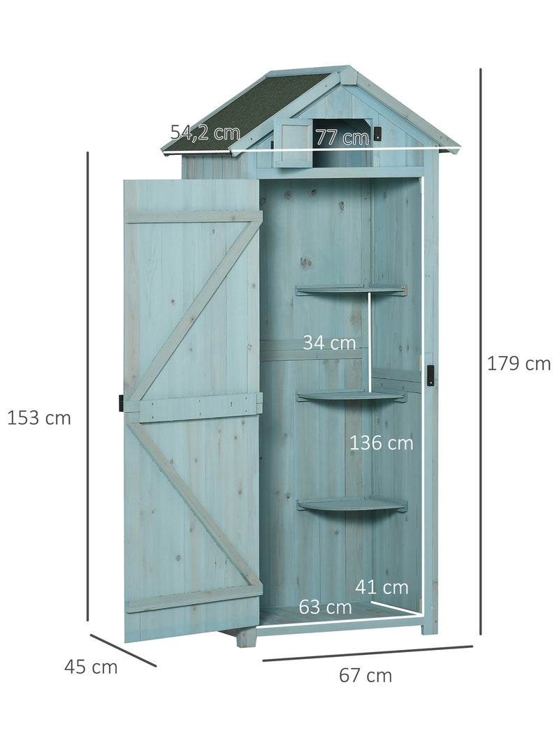 Armoire de jardin 3 étagères 2 portes Bleu Bleu - Kiabi