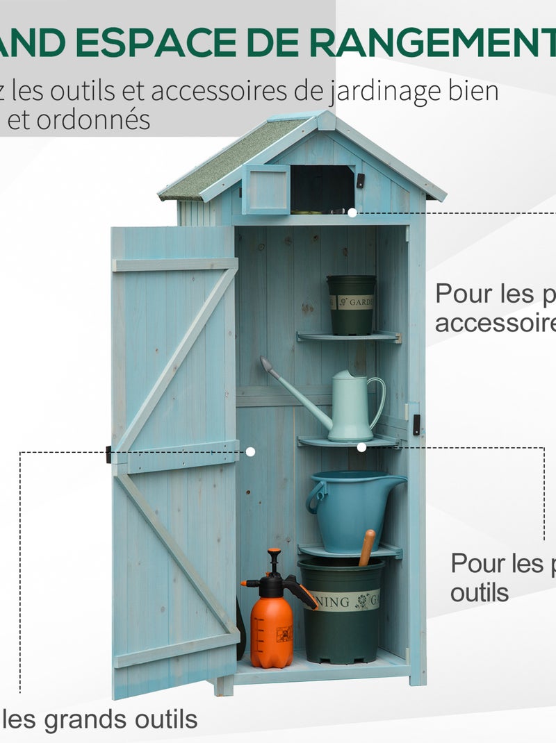 Armoire de jardin 3 étagères 2 portes Bleu Bleu - Kiabi