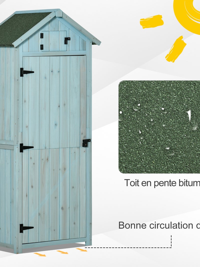 Armoire de jardin 3 étagères 2 portes Bleu Bleu - Kiabi