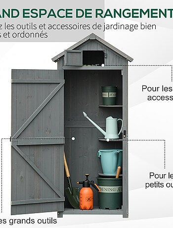 Armoire de jardin 3 étagères 2 portes