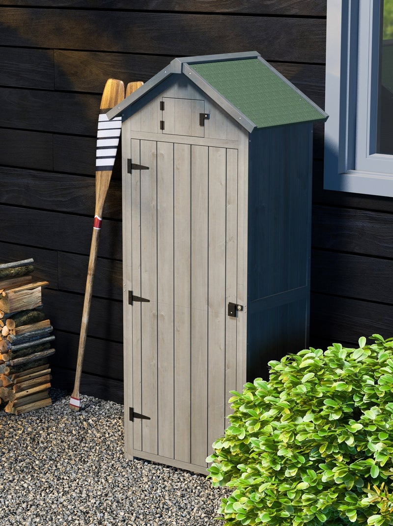 Armoire de jardin 3 étagères 2 portes Gris - Kiabi