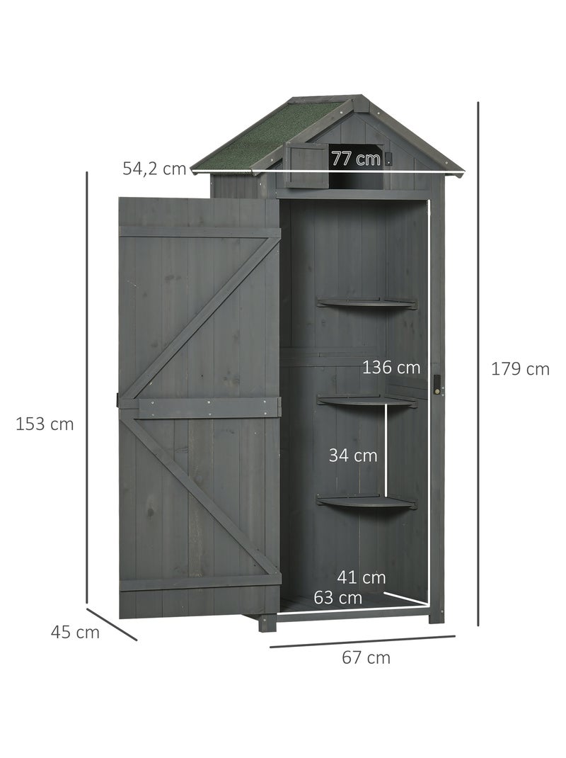 Armoire de jardin 3 étagères 2 portes Gris - Kiabi