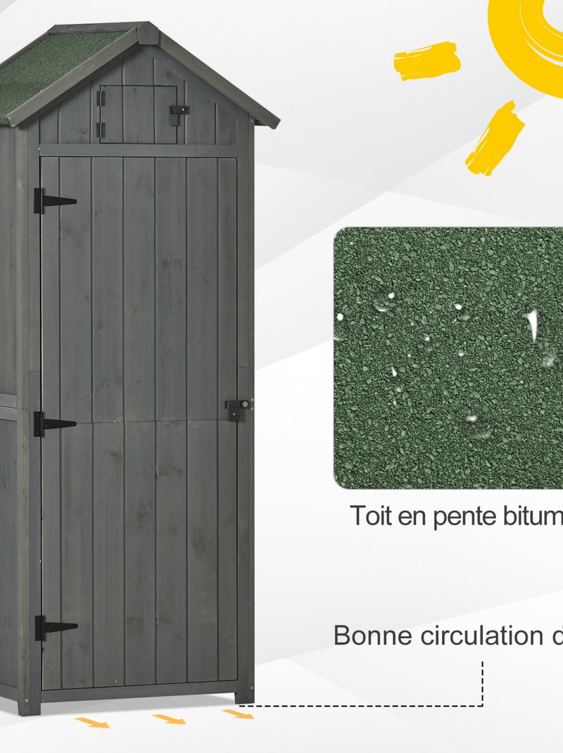 Armoire de jardin 3 étagères 2 portes Gris - Kiabi