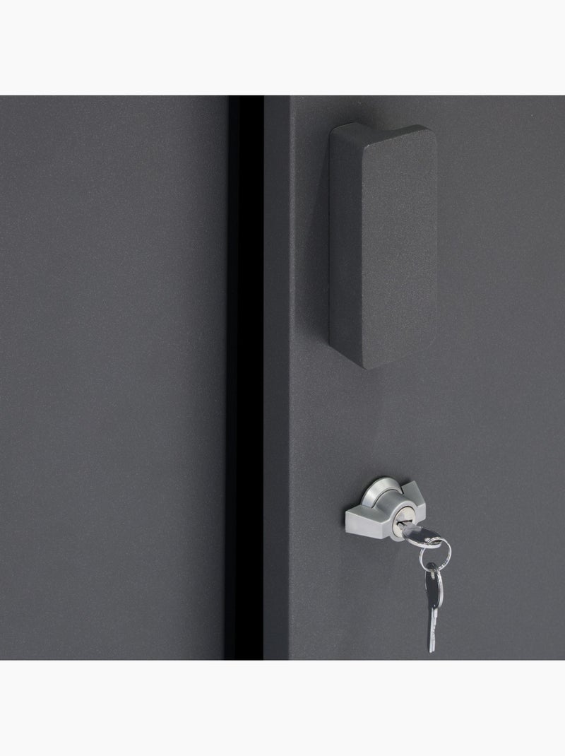 Armoire de jardin Forgia gris graphite en acier galvanisé 100x100x200 cm gris anthracite - Kiabi