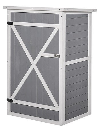 Armoire de jardin porte verrouillable 2 étagères bois sapin