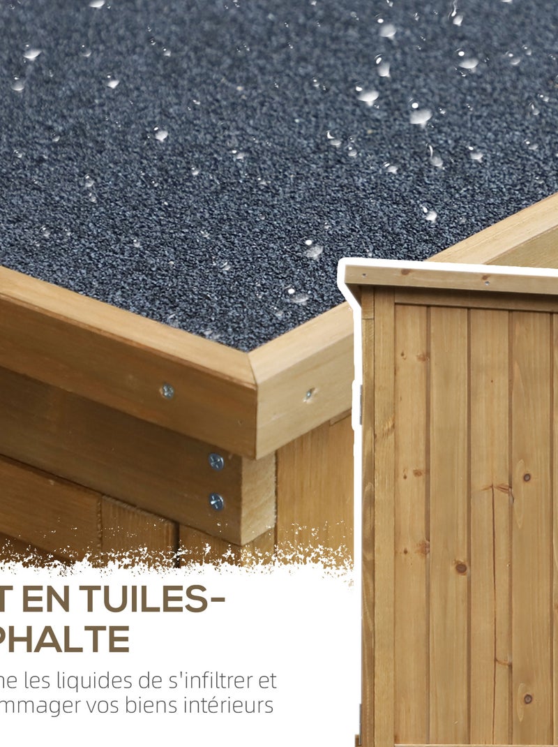 Armoire de jardin portes persiennes Marron - Kiabi