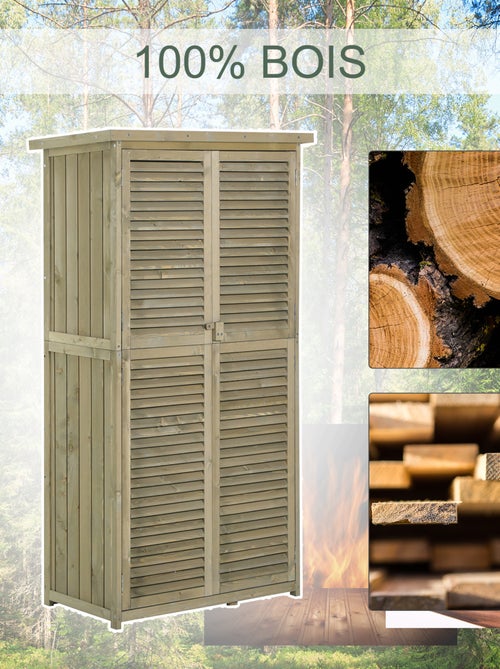 Armoire de jardin portes persiennes - Kiabi