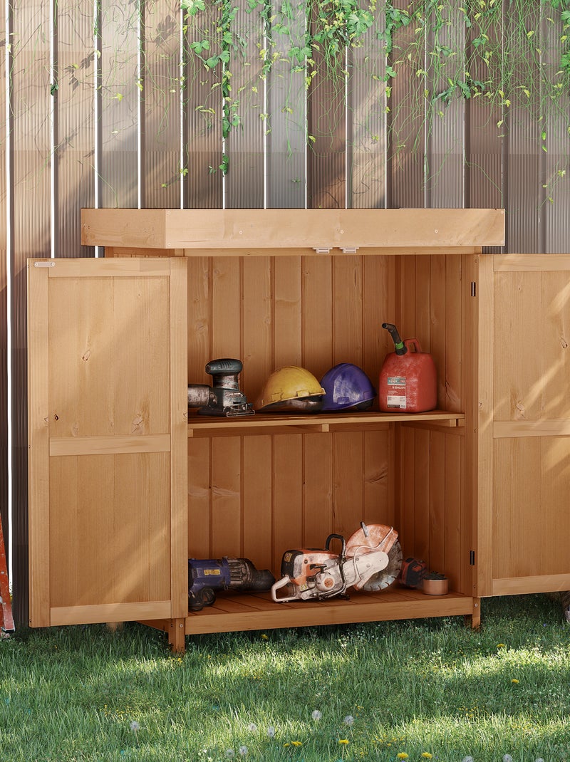Armoire de jardin sur pied 2 portes Beige - Kiabi