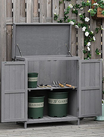 Armoire de jardin sur pied 2 portes étagère