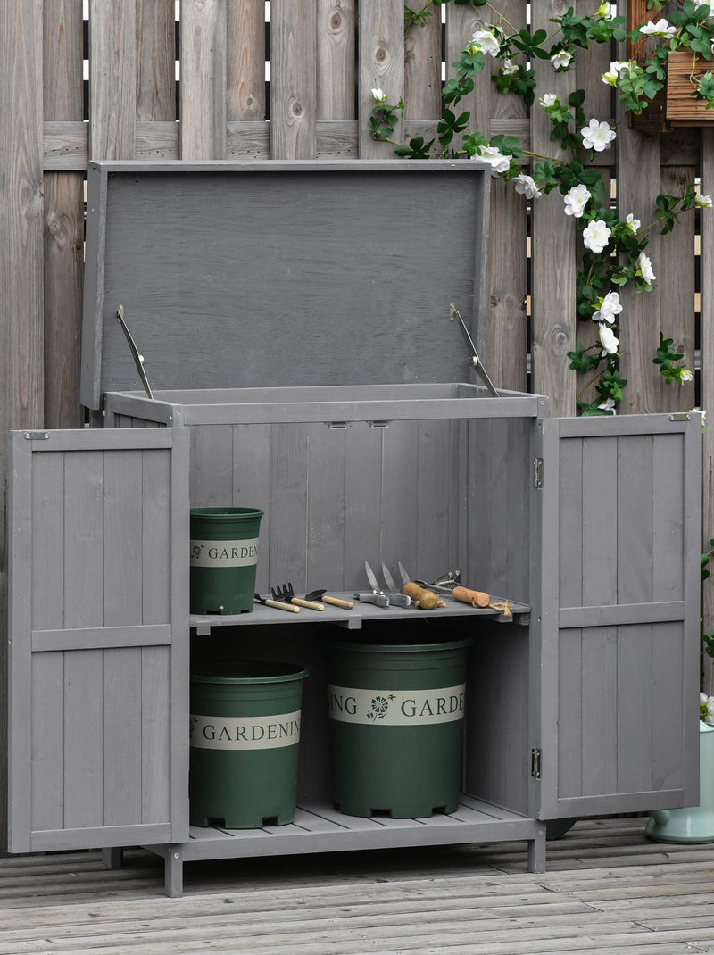 Armoire de jardin sur pied 2 portes étagère Gris - Kiabi