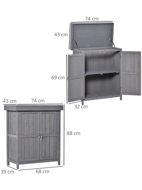Armoire de jardin sur pied 2 portes étagère - Kiabi