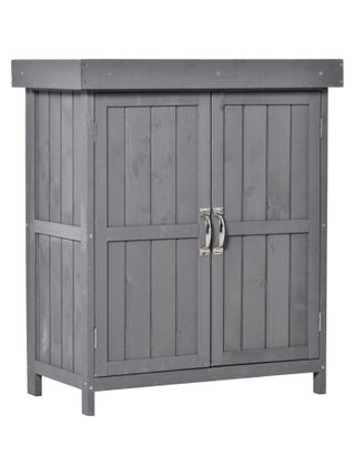 Armoire de jardin sur pied 2 portes étagère toit bitumé relevable