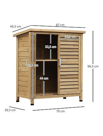Armoire de jardin sur pied portes persiennes bois sapin autoclave vert