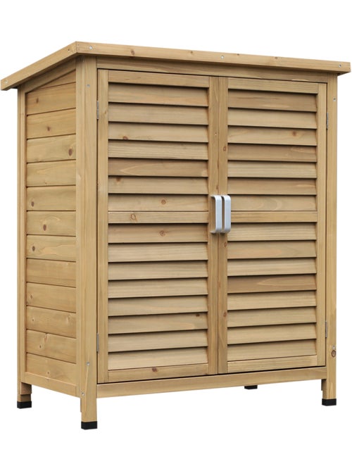 Armoire de jardin sur pied portes persiennes bois sapin autoclave vert - Kiabi