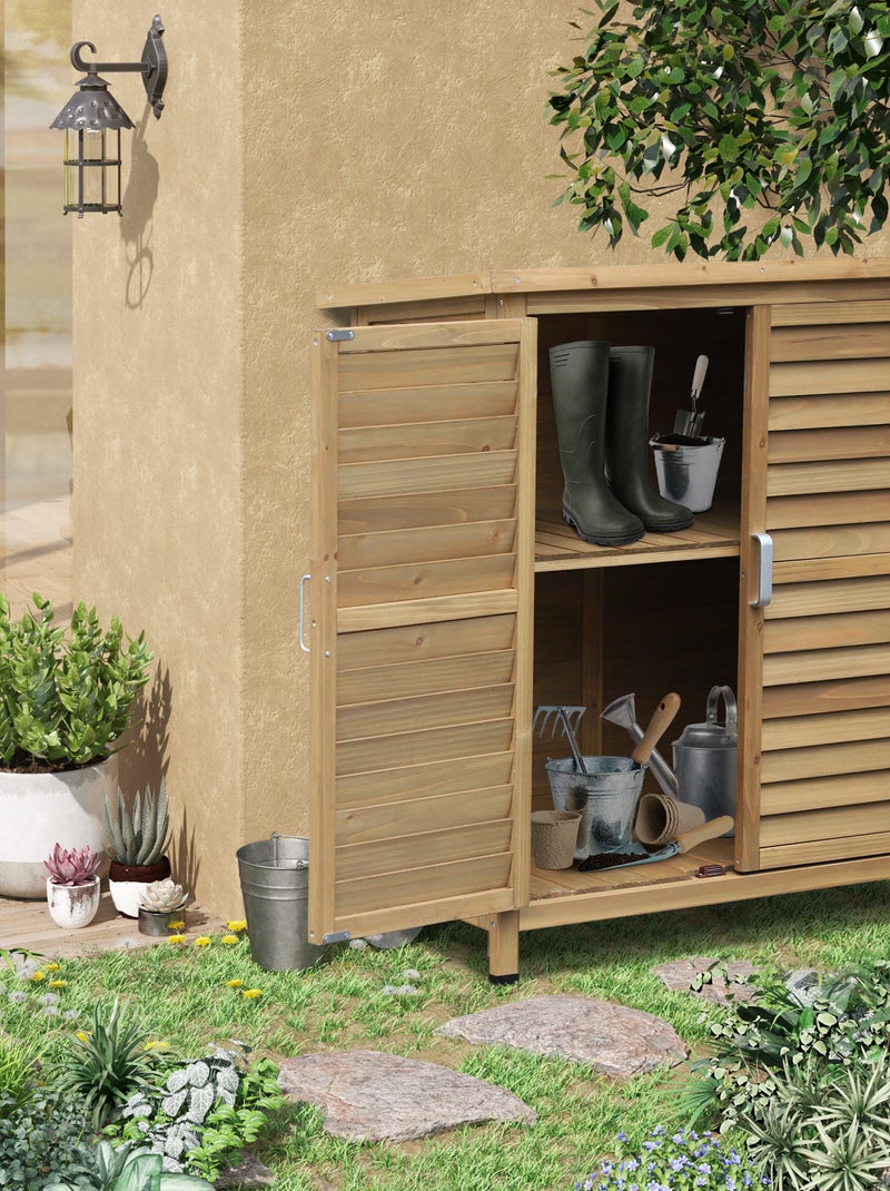 Armoire de jardin sur pied portes persiennes Vert - Kiabi