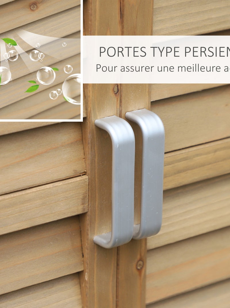 Armoire de jardin sur pied portes persiennes Vert - Kiabi