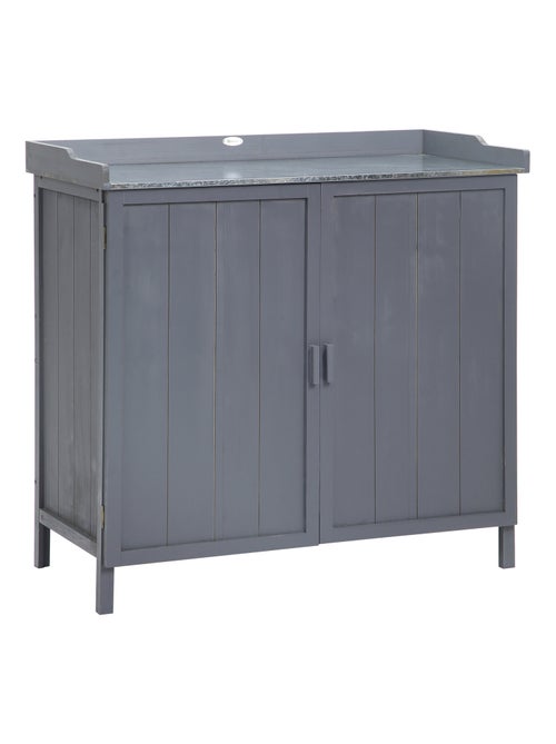 Armoire de jardin table de rempottage 2 en 1 bois gris - Kiabi