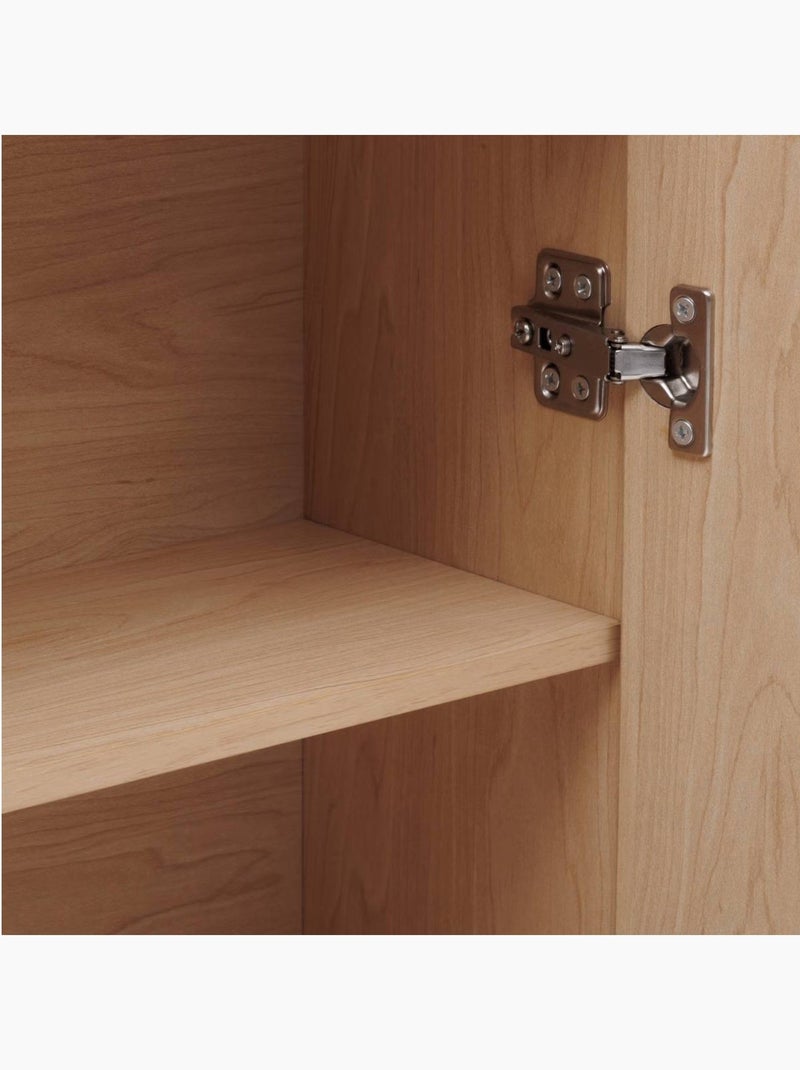 Armoire de salle de bain 2 portes avec miroir effet bois clair LIORA - Beige Beige - Kiabi