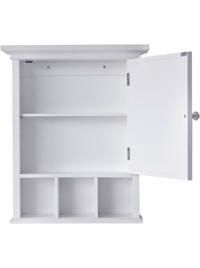 Armoire de salle de bain en effet bois avec étagères ouvertes, 62cm Blanc - Kiabi