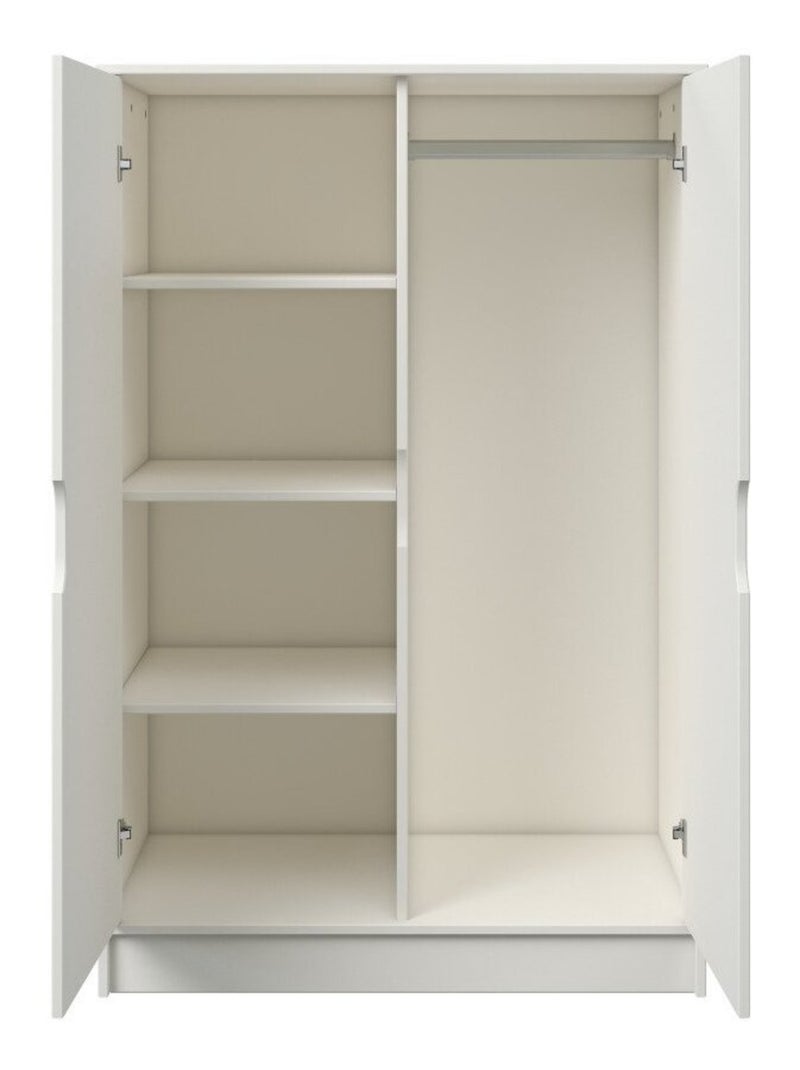 Armoire deux portes imitation bois ARTHUR Blanc - Kiabi